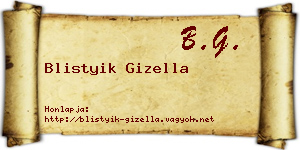 Blistyik Gizella névjegykártya