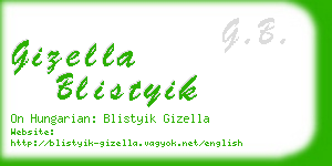 gizella blistyik business card